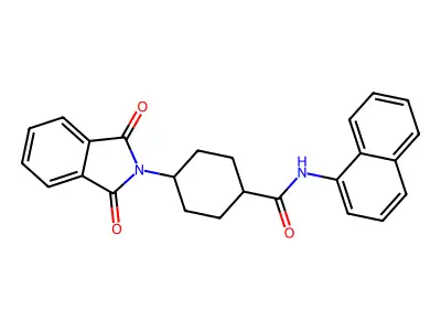 4-(1,3-dioxoisoindol-2-yl)-N-naphthalen-1-ylcyclohexane-1-carboxamide structure