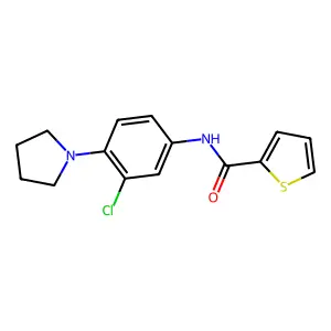 N-(3-chloro-4-pyrrolidin-1-ylphenyl)thiophene-2-carboxamide structure