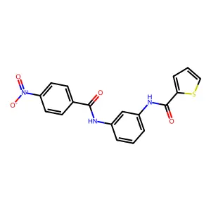 N-[3-[(4-nitrobenzoyl)amino]phenyl]thiophene-2-carboxamide structure