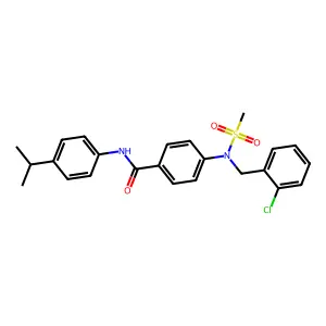 4-[(2-chlorophenyl)methyl-methylsulfonylamino]-N-(4-propan-2-ylphenyl)benzamide structure