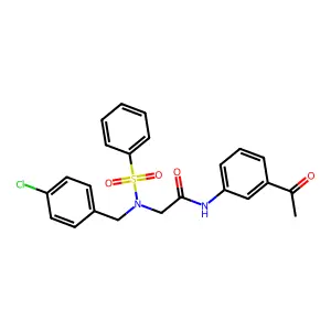 N-(3-acetylphenyl)-2-[benzenesulfonyl-[(4-chlorophenyl)methyl]amino]acetamide structure