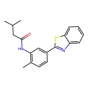N-[5-(1,3-benzothiazol-2-yl)-2-methylphenyl]-3-methylbutanamide structure