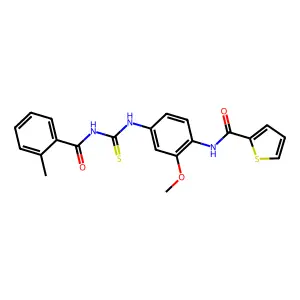 N-[2-methoxy-4-({[(2-methylphenyl)carbonyl]carbamothioyl}amino)phenyl]thiophene-2-carboxamide structure