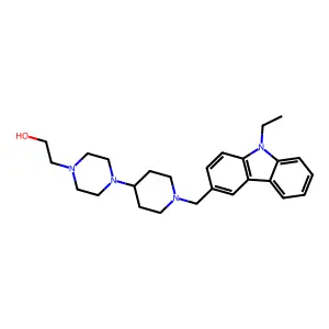2-[4-[1-[(9-Ethylcarbazol-3-yl)methyl]piperidin-4-yl]piperazin-1-yl]ethanol structure