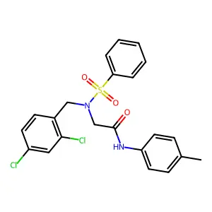 2-[benzenesulfonyl-[(2,4-dichlorophenyl)methyl]amino]-N-(4-methylphenyl)acetamide structure