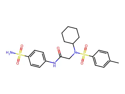 2-[cyclohexyl-(4-methylphenyl)sulfonylamino]-N-(4-sulfamoylphenyl)acetamide structure