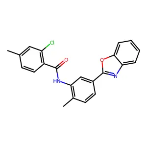 N-[5-(1,3-benzoxazol-2-yl)-2-methylphenyl]-2-chloro-4-methylbenzamide structure