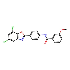 N-[4-(5,7-dichloro-1,3-benzoxazol-2-yl)phenyl]-3-methoxybenzamide structure