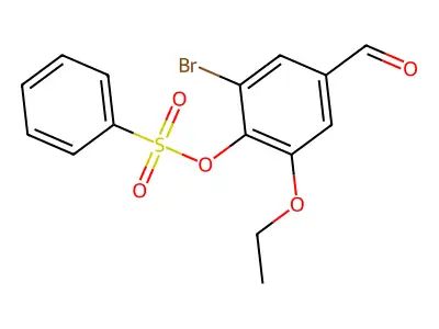 2-Bromo-6-ethoxy-4-formylphenyl benzenesulfonate structure