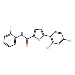 5-(2,4-dichlorophenyl)-N-(2-fluorophenyl)furan-2-carboxamide structure