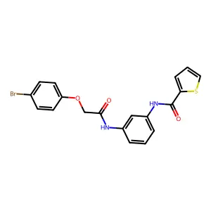 N-[3-[[2-(4-bromophenoxy)acetyl]amino]phenyl]thiophene-2-carboxamide structure