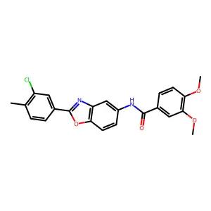 N-[2-(3-chloro-4-methylphenyl)-1,3-benzoxazol-5-yl]-3,4-dimethoxybenzamide structure
