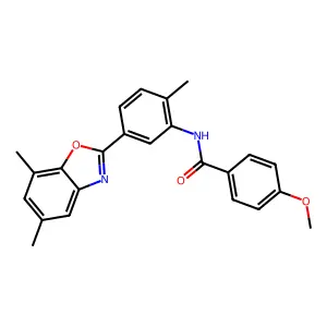 N-[5-(5,7-dimethyl-1,3-benzoxazol-2-yl)-2-methylphenyl]-4-methoxybenzamide structure