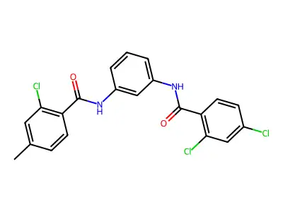 2-chloro-N-[3-[(2,4-dichlorobenzoyl)amino]phenyl]-4-methylbenzamide structure