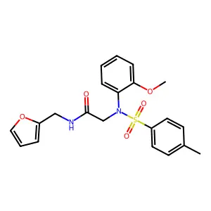 N-Furan-2-ylmethyl-2-[(2-methoxy-phenyl)-(toluene-4-sulfonyl)-amino]-acetamide structure