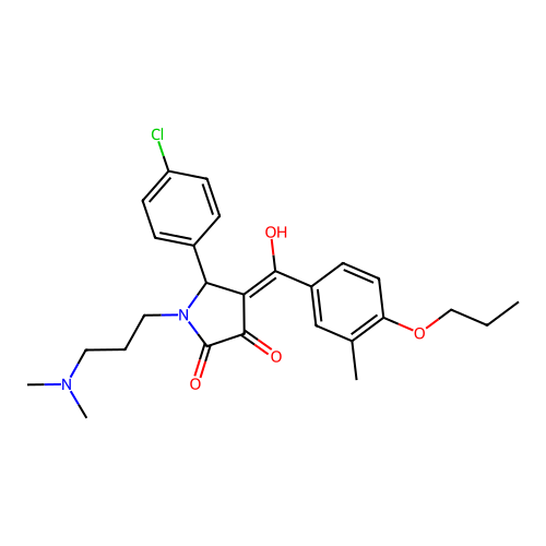 5-(4-chlorophenyl)-1-[3-(dimethylamino)propyl]-3-hydroxy-4-(3-methyl-4-propoxybenzoyl)-2,5-dihydro-1H-pyrrol-2-one structure
