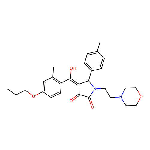 3-hydroxy-4-(2-methyl-4-propoxybenzoyl)-5-(4-methylphenyl)-1-[2-(morpholin-4-yl)ethyl]-2,5-dihydro-1H-pyrrol-2-one structure