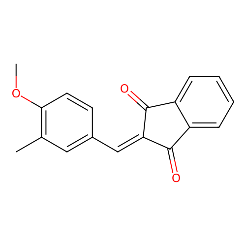 2-(4-methoxy-3-methylbenzylidene)-1H-indene-1,3(2H)-dione structure