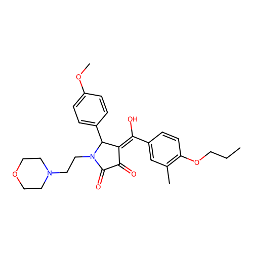 3-hydroxy-5-(4-methoxyphenyl)-4-(3-methyl-4-propoxybenzoyl)-1-[2-(morpholin-4-yl)ethyl]-2,5-dihydro-1H-pyrrol-2-one structure