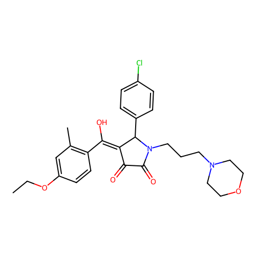 5-(4-chlorophenyl)-4-(4-ethoxy-2-methylbenzoyl)-3-hydroxy-1-[3-(morpholin-4-yl)propyl]-2,5-dihydro-1H-pyrrol-2-one structure