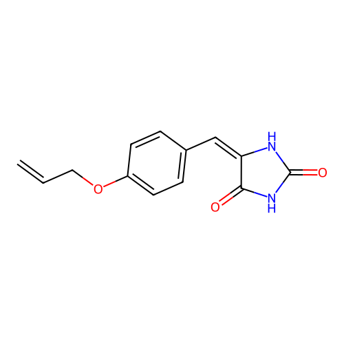 (5E)-5-[(4-prop-2-enoxyphenyl)methylidene]imidazolidine-2,4-dione structure