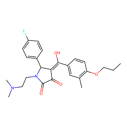 1-[2-(dimethylamino)ethyl]-5-(4-fluorophenyl)-3-hydroxy-4-(3-methyl-4-propoxybenzoyl)-2,5-dihydro-1H-pyrrol-2-one structure