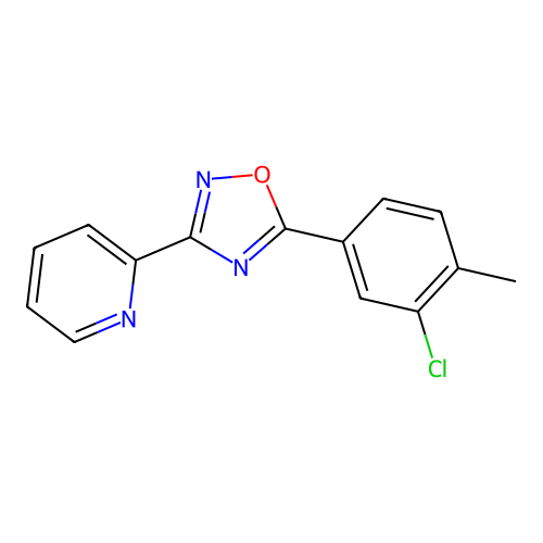 2-[5-(3-Chloro-4-methylphenyl)-1,2,4-oxadiazol-3-yl]pyridine structure