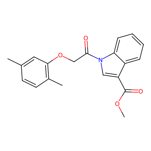 methyl 1-[(2,5-dimethylphenoxy)acetyl]-1H-indole-3-carboxylate structure