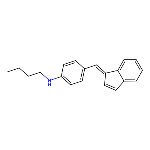 N-butyl-4-[(E)-inden-1-ylidenemethyl]aniline structure