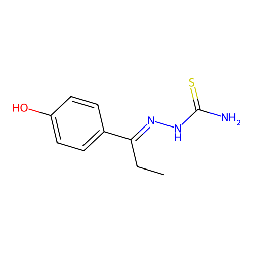 [1-(4-Hydroxyphenyl)propylideneamino]thiourea structure