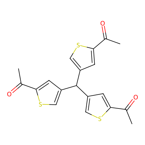 1-{4-[Bis(5-acetyl-3-thienyl)methyl]-2-thienyl}ethanone structure