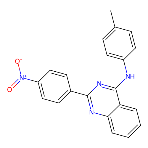 N-(4-methylphenyl)-2-(4-nitrophenyl)quinazolin-4-amine structure