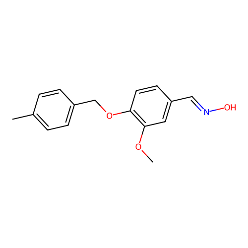 N-[[3-methoxy-4-[(4-methylphenyl)methoxy]phenyl]methylidene]hydroxylamine structure