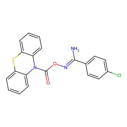 [[Amino-(4-chlorophenyl)methylidene]amino] phenothiazine-10-carboxylate structure
