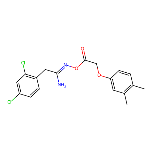 (1Z)-2-(2,4-dichlorophenyl)-N'-{[(3,4-dimethylphenoxy)acetyl]oxy}ethanimidamide structure