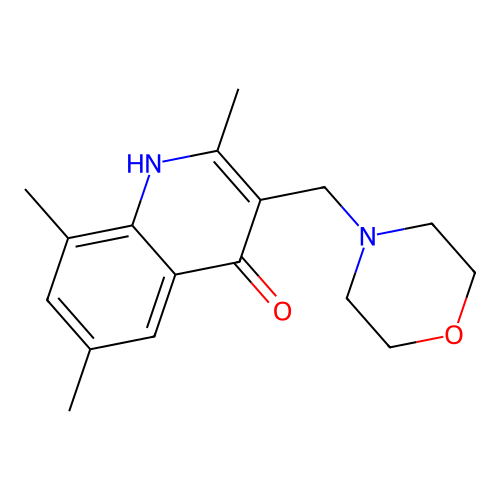 2,6,8-Trimethyl-3-(morpholin-4-ylmethyl)quinolin-4-ol structure