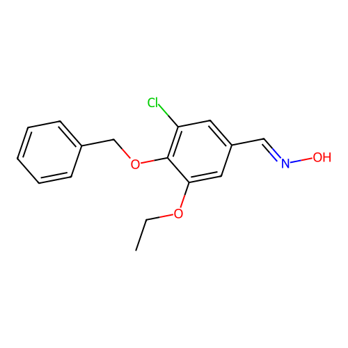 N-[(3-chloro-5-ethoxy-4-phenylmethoxyphenyl)methylidene]hydroxylamine structure