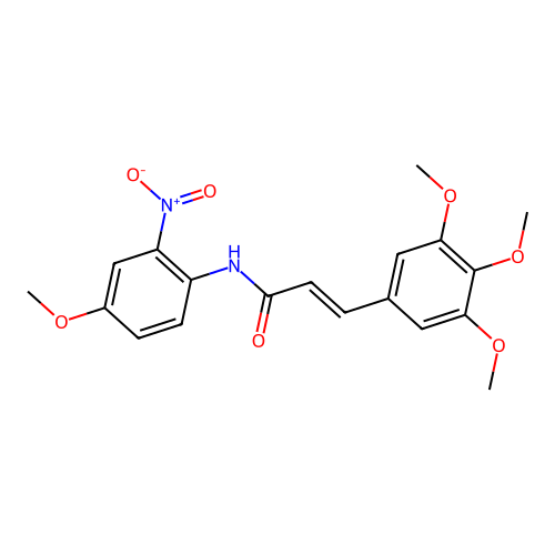 (E)-N-(4-methoxy-2-nitrophenyl)-3-(3,4,5-trimethoxyphenyl)prop-2-enamide structure