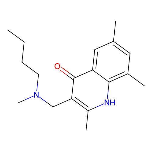 3-{[Butyl(methyl)amino]methyl}-2,6,8-trimethylquinolin-4-ol structure