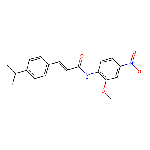 (E)-N-(2-methoxy-4-nitrophenyl)-3-(4-propan-2-ylphenyl)prop-2-enamide structure