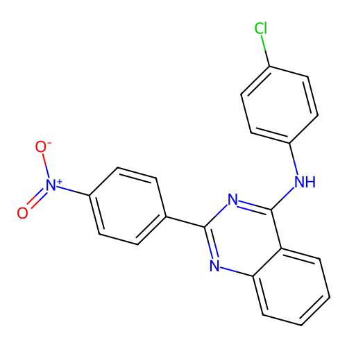 N-(4-chlorophenyl)-2-(4-nitrophenyl)quinazolin-4-amine structure