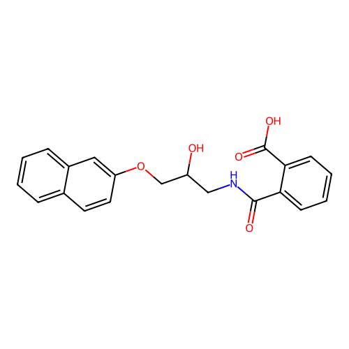 2-((2-Hydroxy-3-(naphthalen-2-yloxy)propyl)carbamoyl)benzoic acid structure