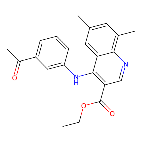 Ethyl 4-[(3-acetylphenyl)amino]-6,8-dimethylquinoline-3-carboxylate structure