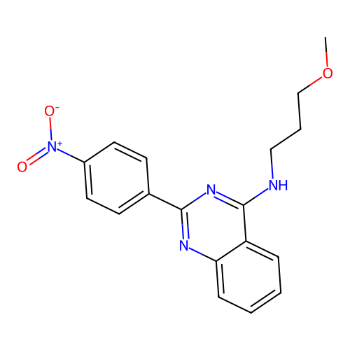 N-(3-methoxypropyl)-2-(4-nitrophenyl)quinazolin-4-amine structure