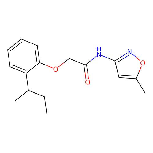 2-[2-(butan-2-yl)phenoxy]-N-(5-methyl-1,2-oxazol-3-yl)acetamide structure