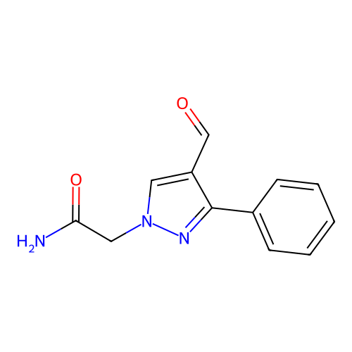 2-(4-formyl-3-phenyl-1H-pyrazol-1-yl)acetamide structure