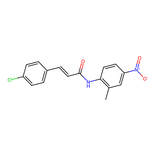 (E)-3-(4-chlorophenyl)-N-(2-methyl-4-nitrophenyl)prop-2-enamide structure
