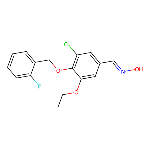 3-Chloro-5-ethoxy-4-(2-fluoro-benzyloxy)-benzaldehyde oxime structure
