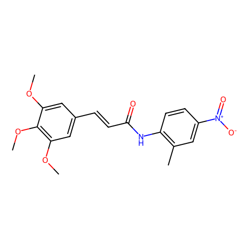 (E)-N-(2-methyl-4-nitrophenyl)-3-(3,4,5-trimethoxyphenyl)prop-2-enamide structure