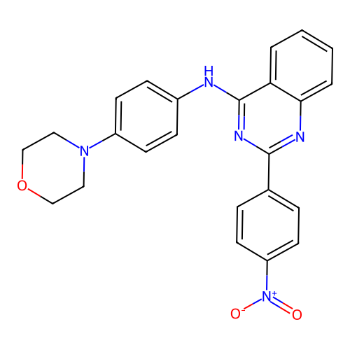 N-[4-(morpholin-4-yl)phenyl]-2-(4-nitrophenyl)quinazolin-4-amine structure